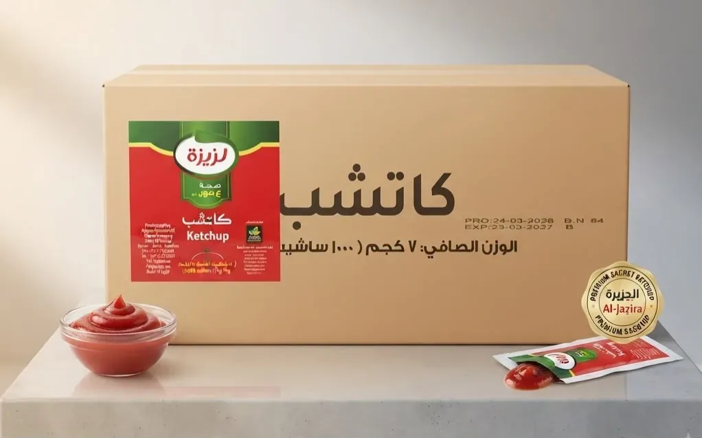 كرتونة كاتشاب وجبات لزيزة 1000 وجبة
