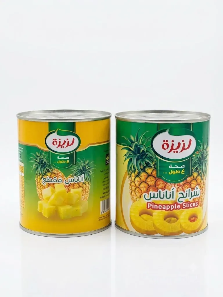 أناناس قطع ومشرح علب لزيزة